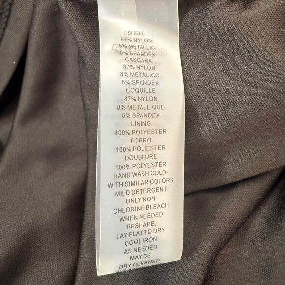 Vince Camuto Gold Black Shimmer Dress Size 12 Petite NWT - Picture 8 of 8